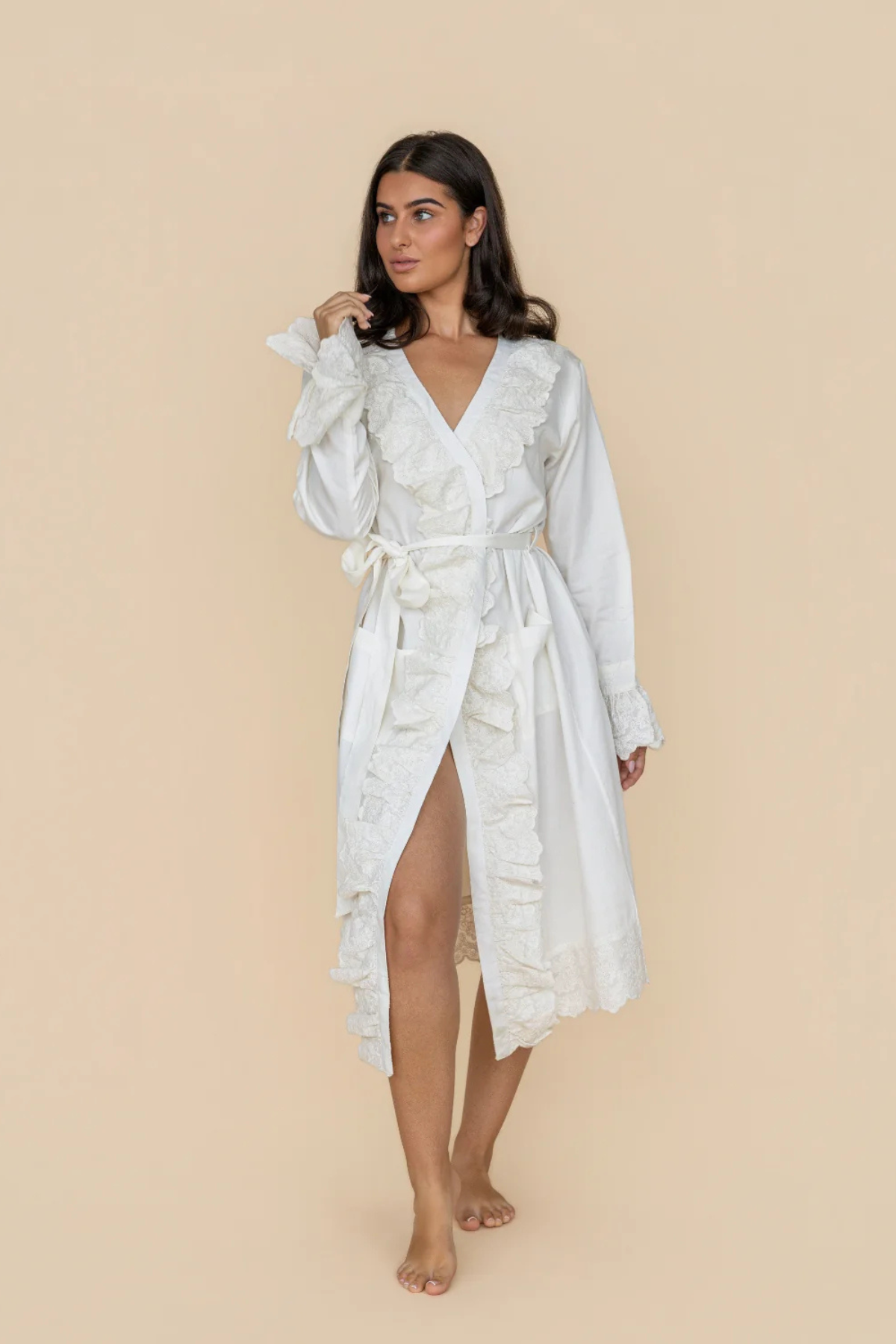 Cloud Dancer Heirloom Lace Robe