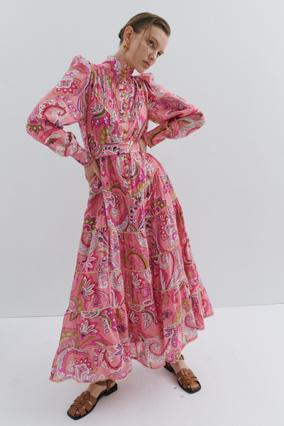 Charlotte Flower Maxi Dress Magical Pink Fairytale