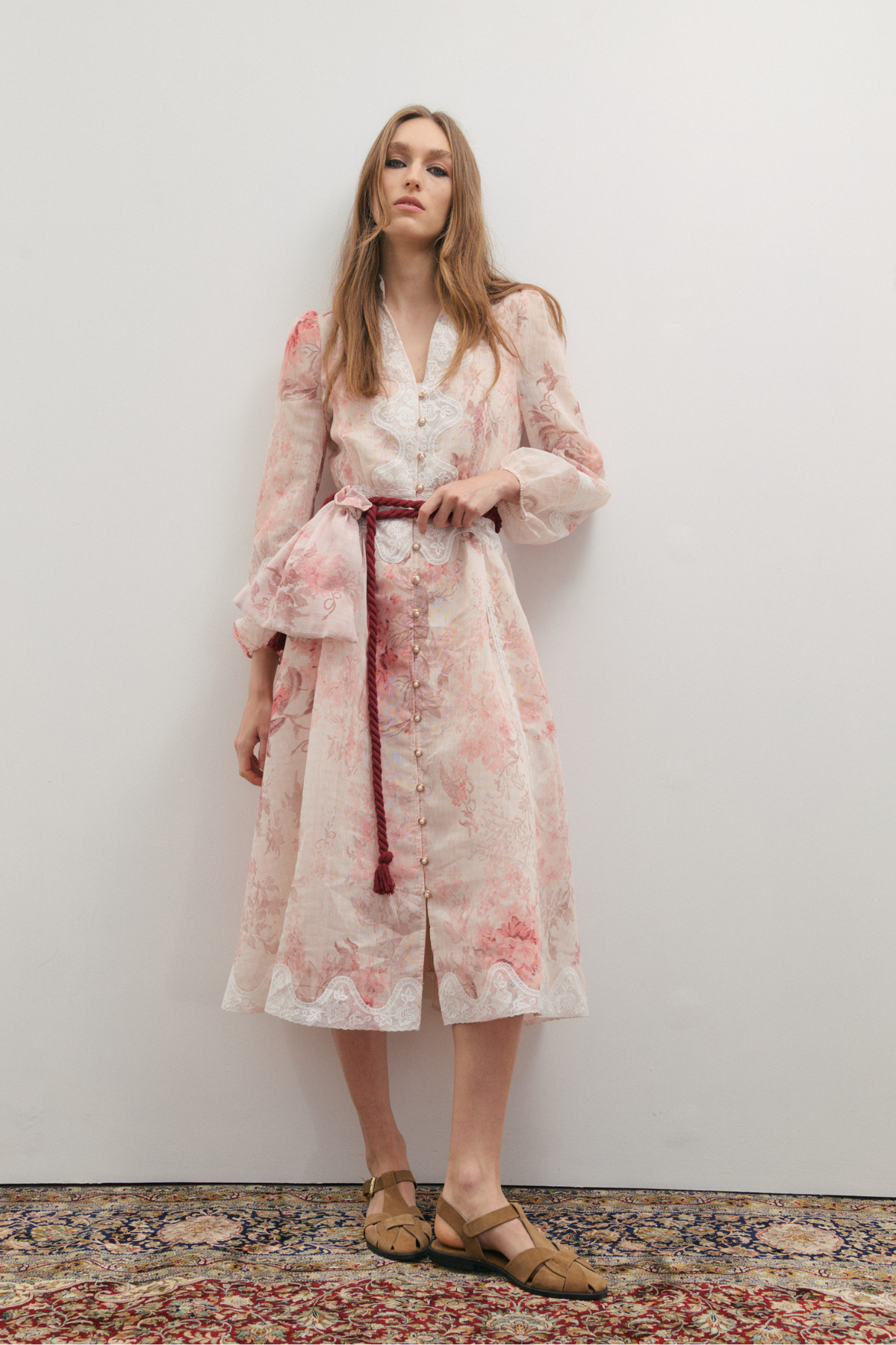 Chloe Lace Maxi Dress Floating Frost Flowers