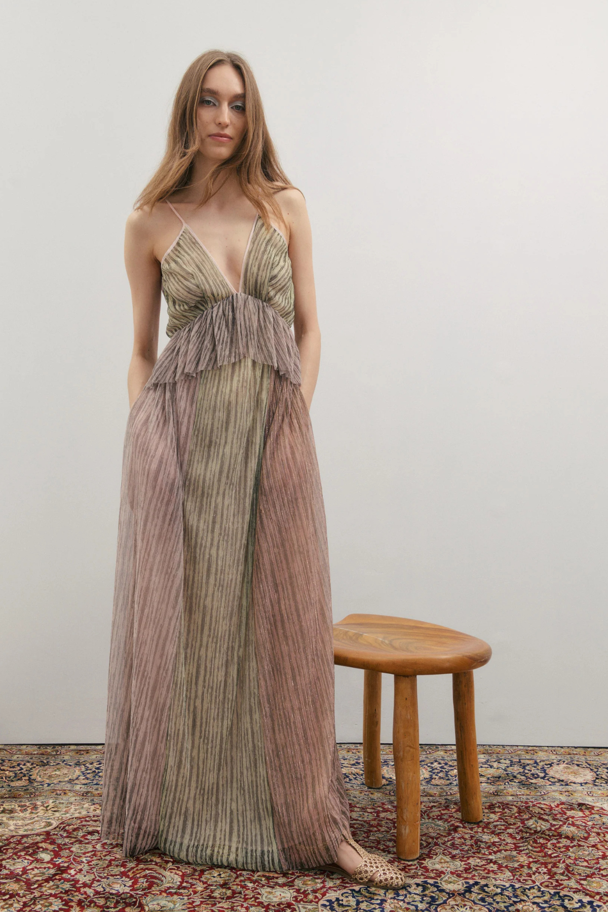 Crystalline Maxi Dress Simmering Dawn Light