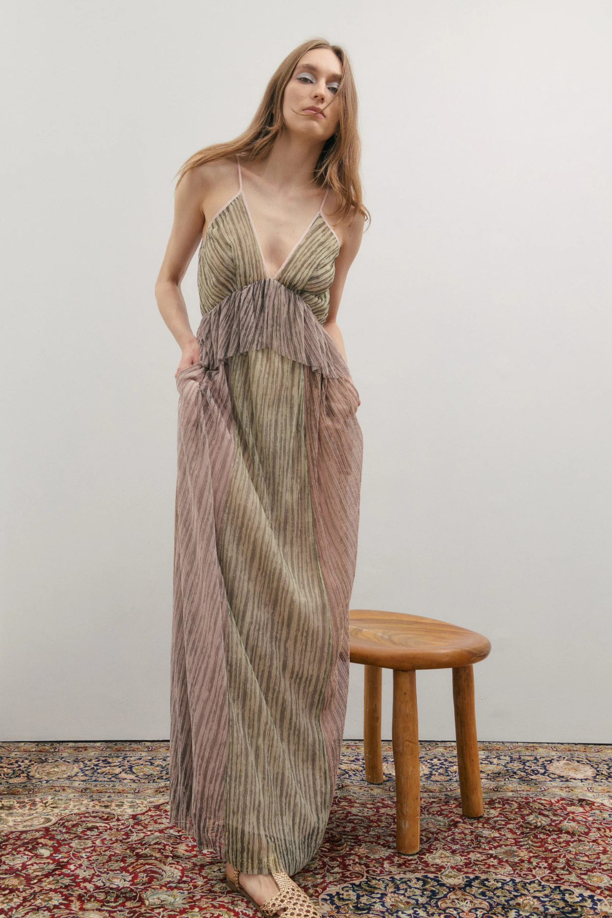Crystalline Maxi Dress Simmering Dawn Light