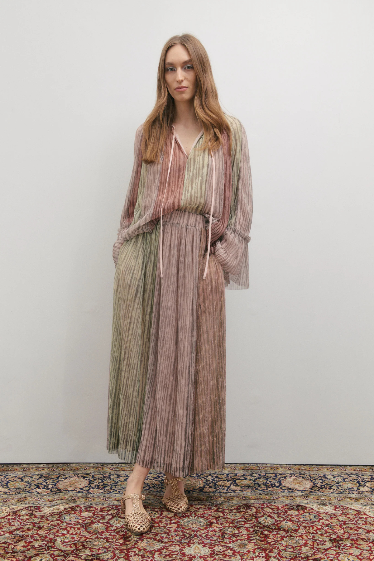 Crystalline Maxi Skirt Shimmering Dawn Light