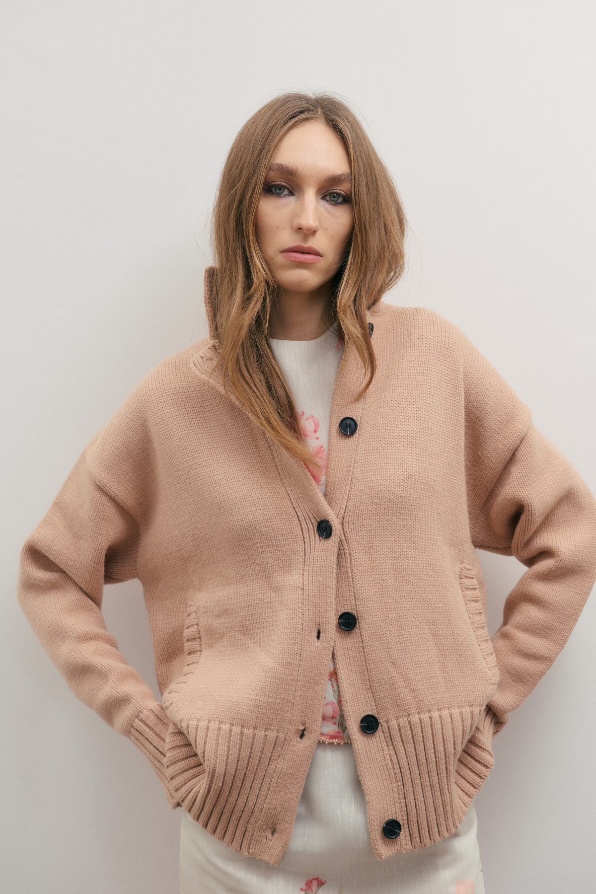 Maevarii Knit Bomber Rose Beige