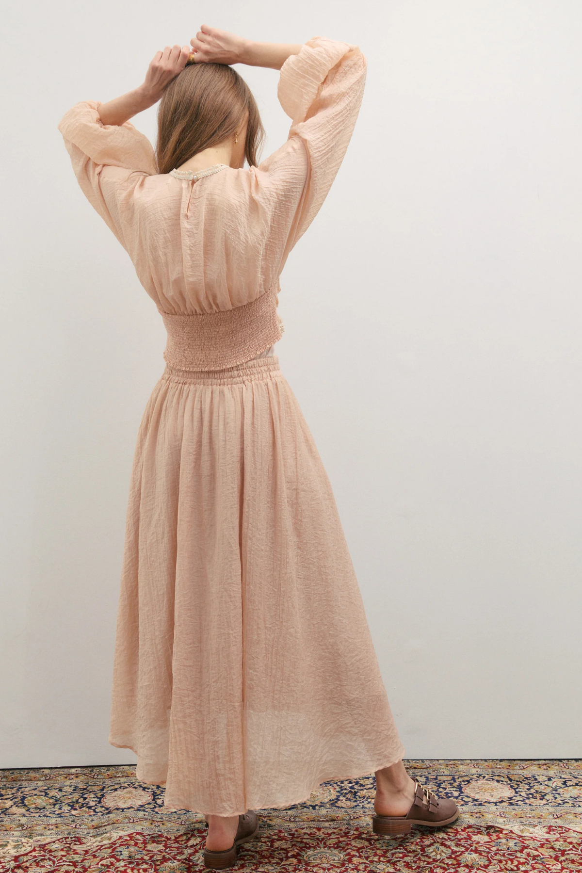 Poetic Dreams Maxi Skirt Peach Pearl