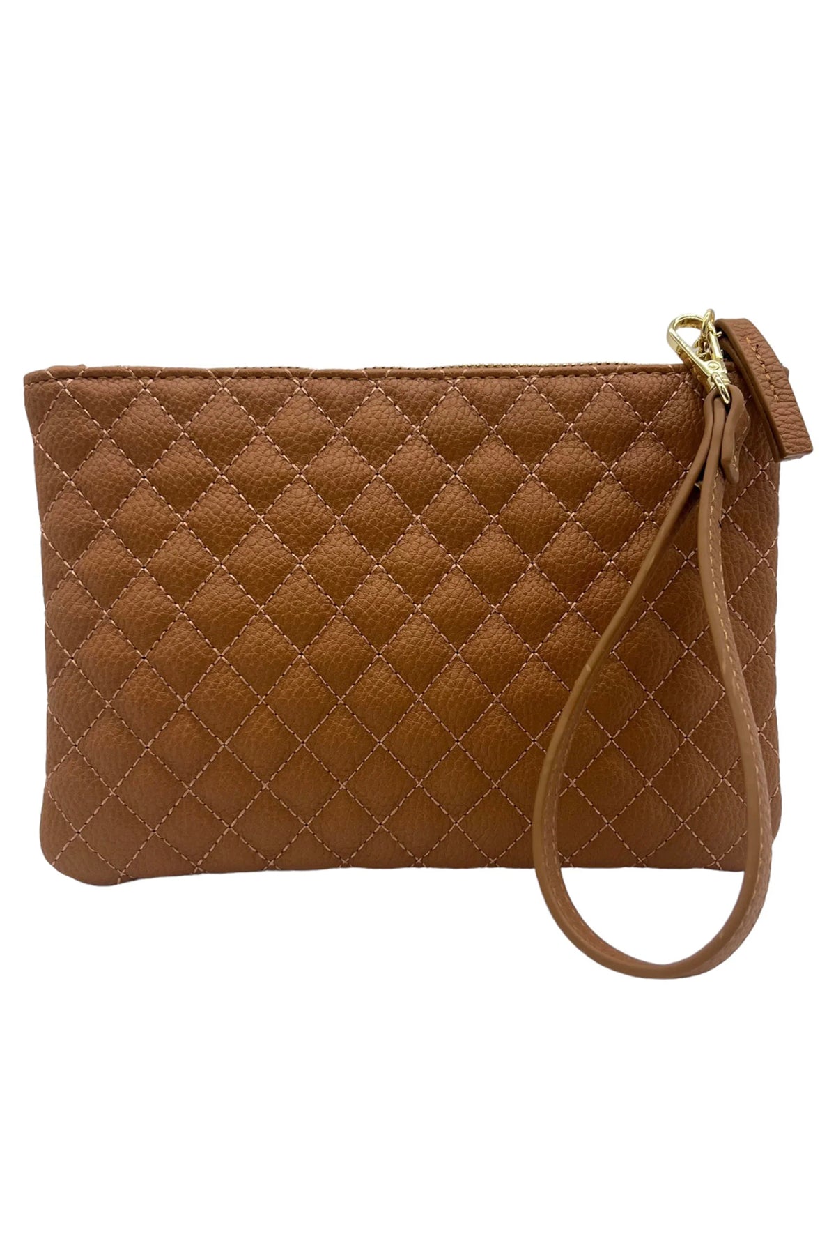 Melissa Quilted Clutch Tan