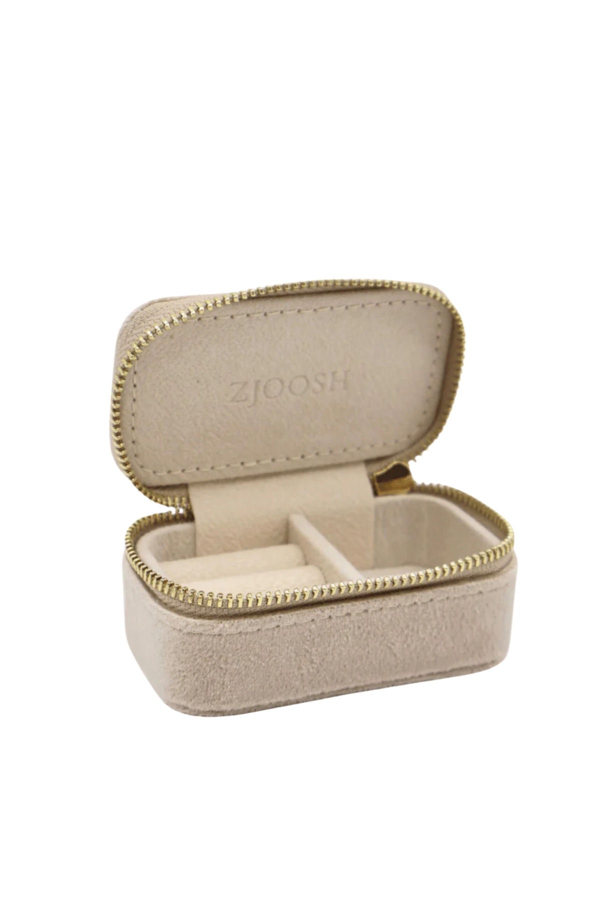 Mini Velvet Jewellery Case Champagne