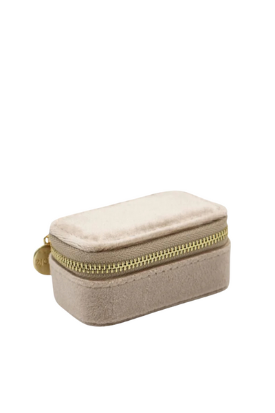 Mini Velvet Jewellery Case Champagne