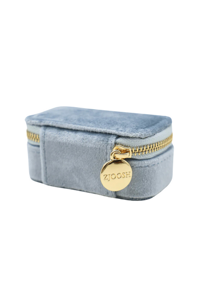 Mini Velvet Jewellery Case Blue