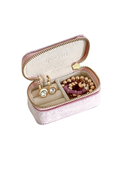 Mini Velvet Jewellery Case Pink