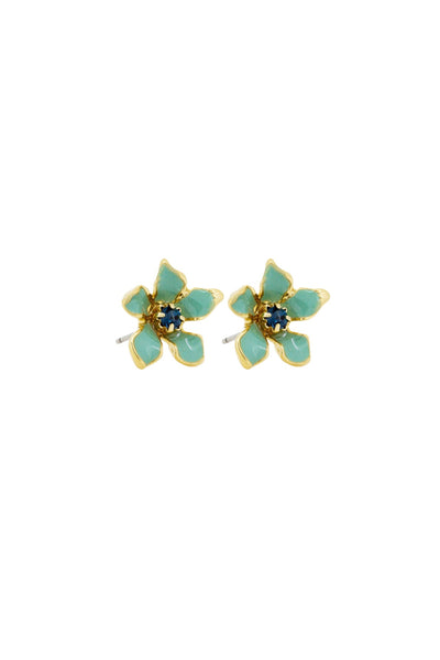 Mint Enamel Flower Earring