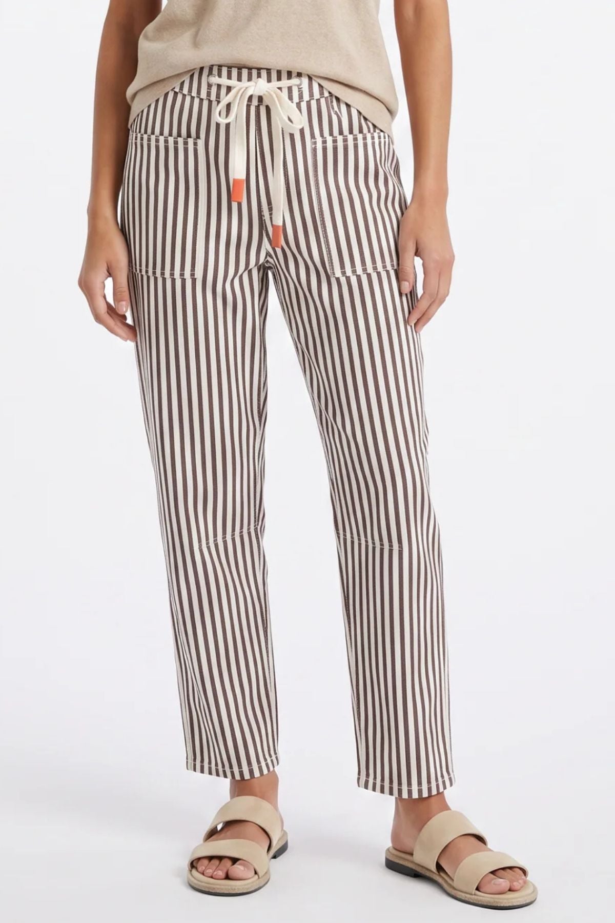Carter Barrel Jean Choc Stripe