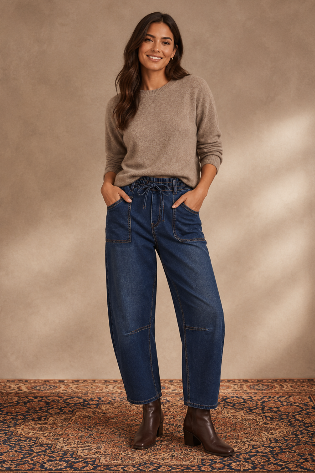 Leo Barrel Jean Ink Denim