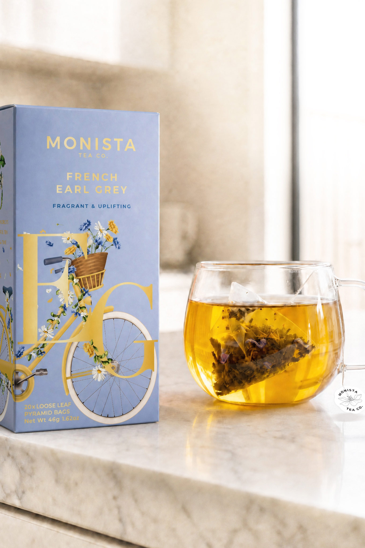 French Earl Grey Pyramid Bags