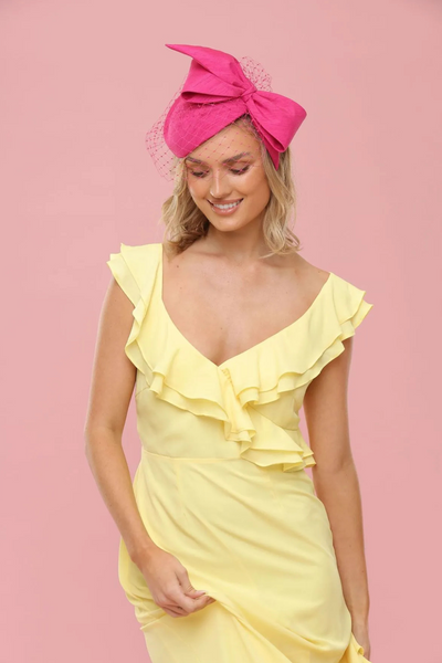 Alina Fascinator Hot Pink