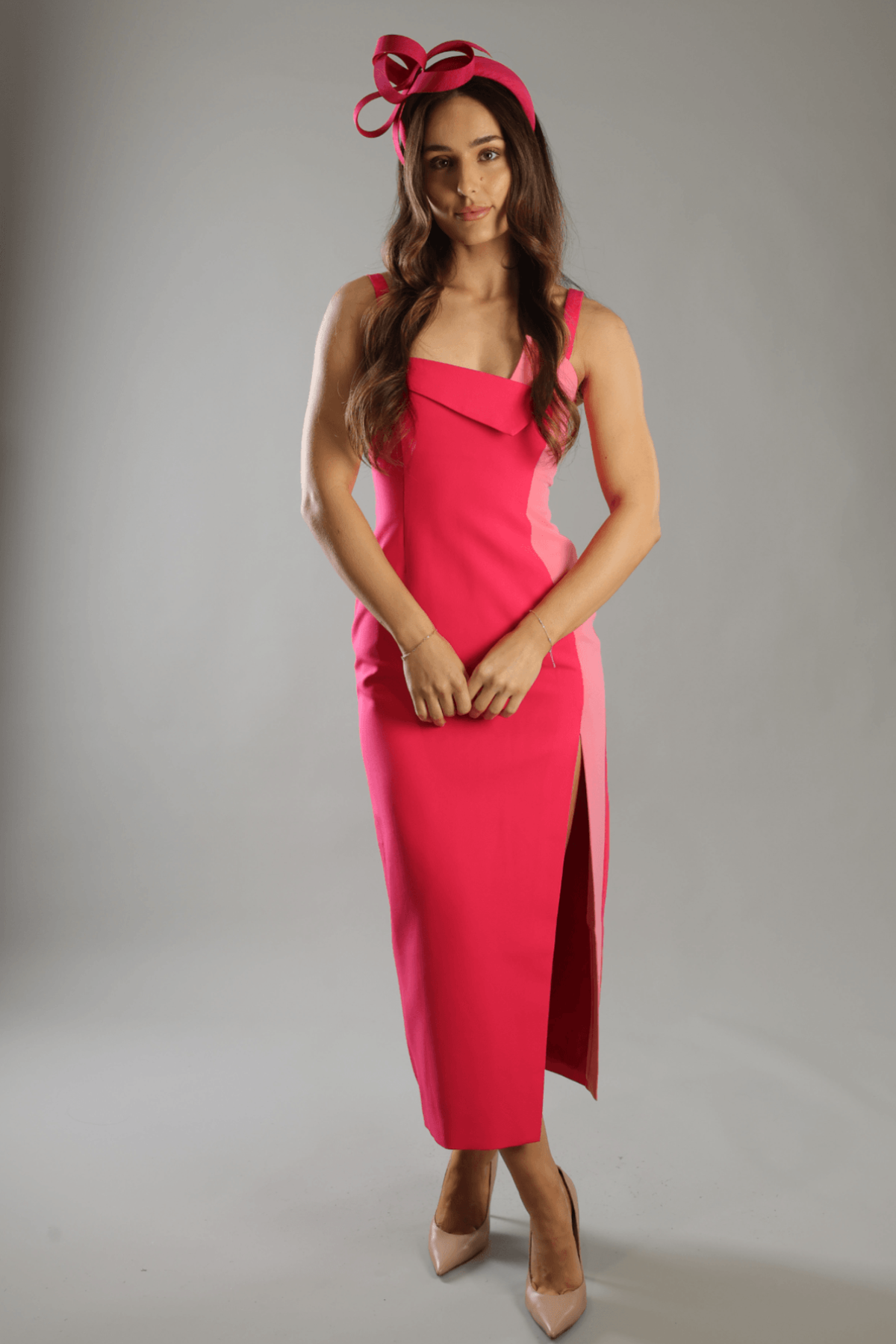 Mel Fascinator Hot Pink