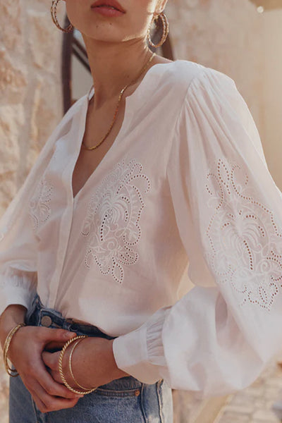 Moroccan Lace Blouse Chalk