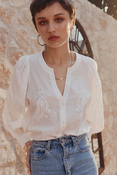 Moroccan Lace Blouse Chalk