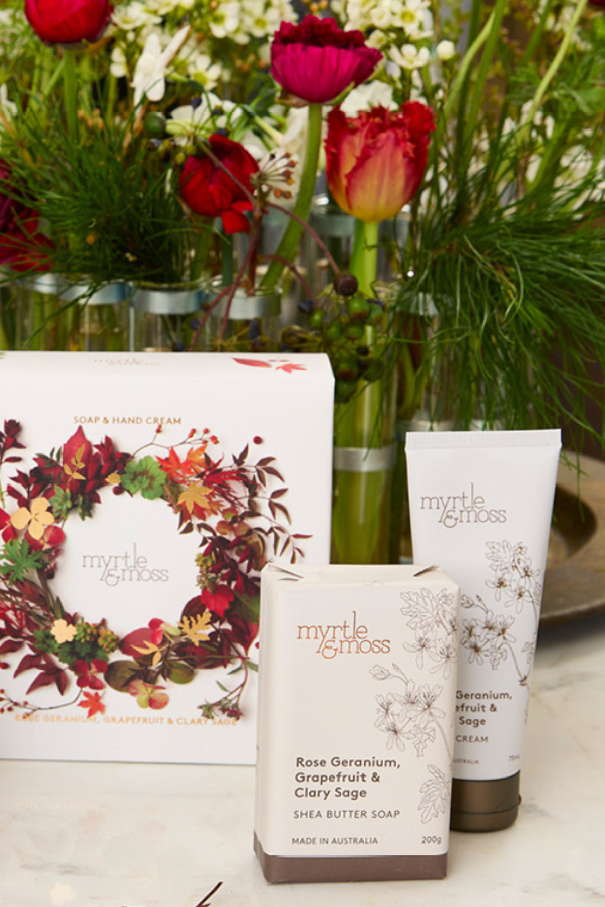 Rose Duet Hand Cream & Soap Red Wreath