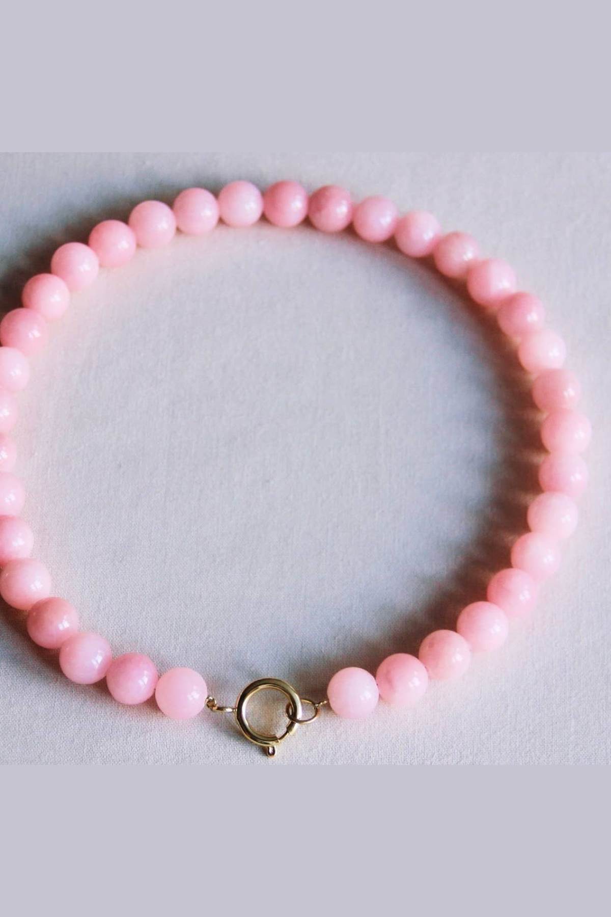 Natural Stone Bead Necklace Pink
