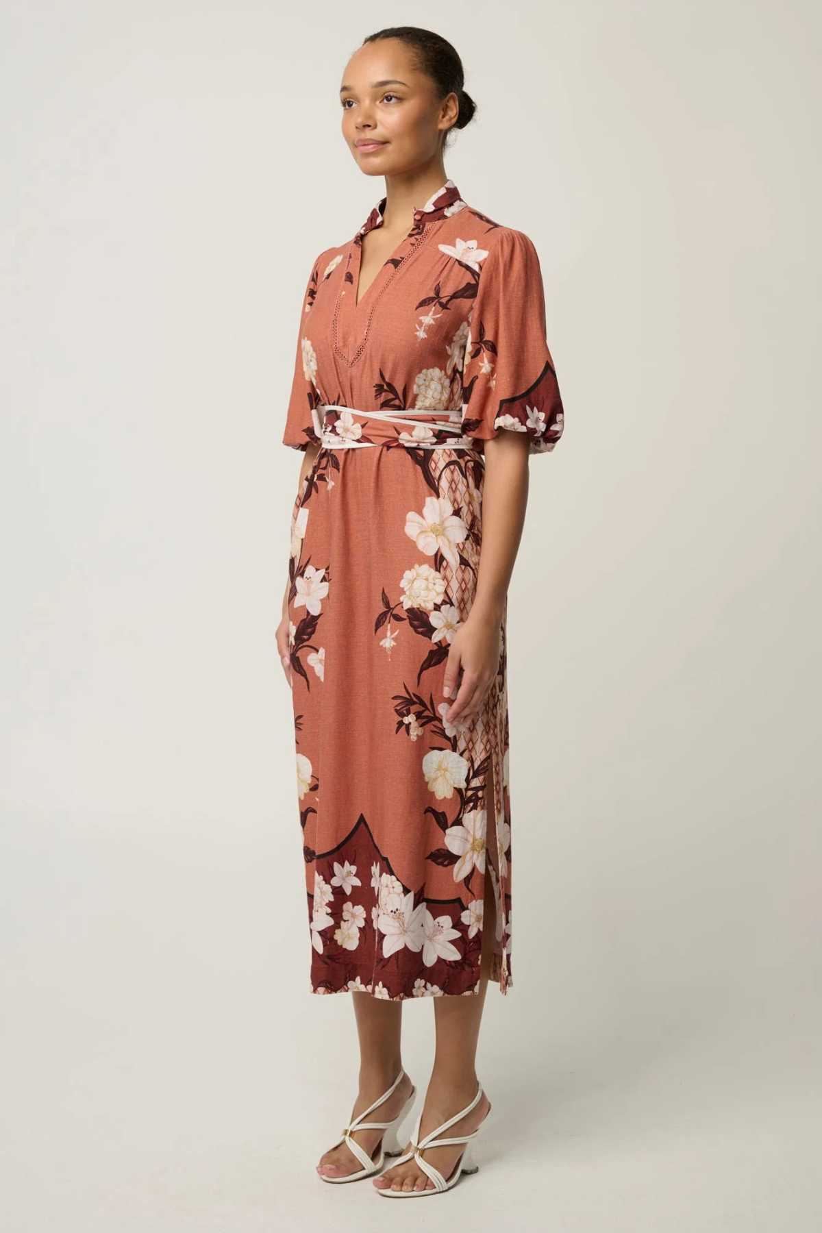 Gisela Linen Print Dress