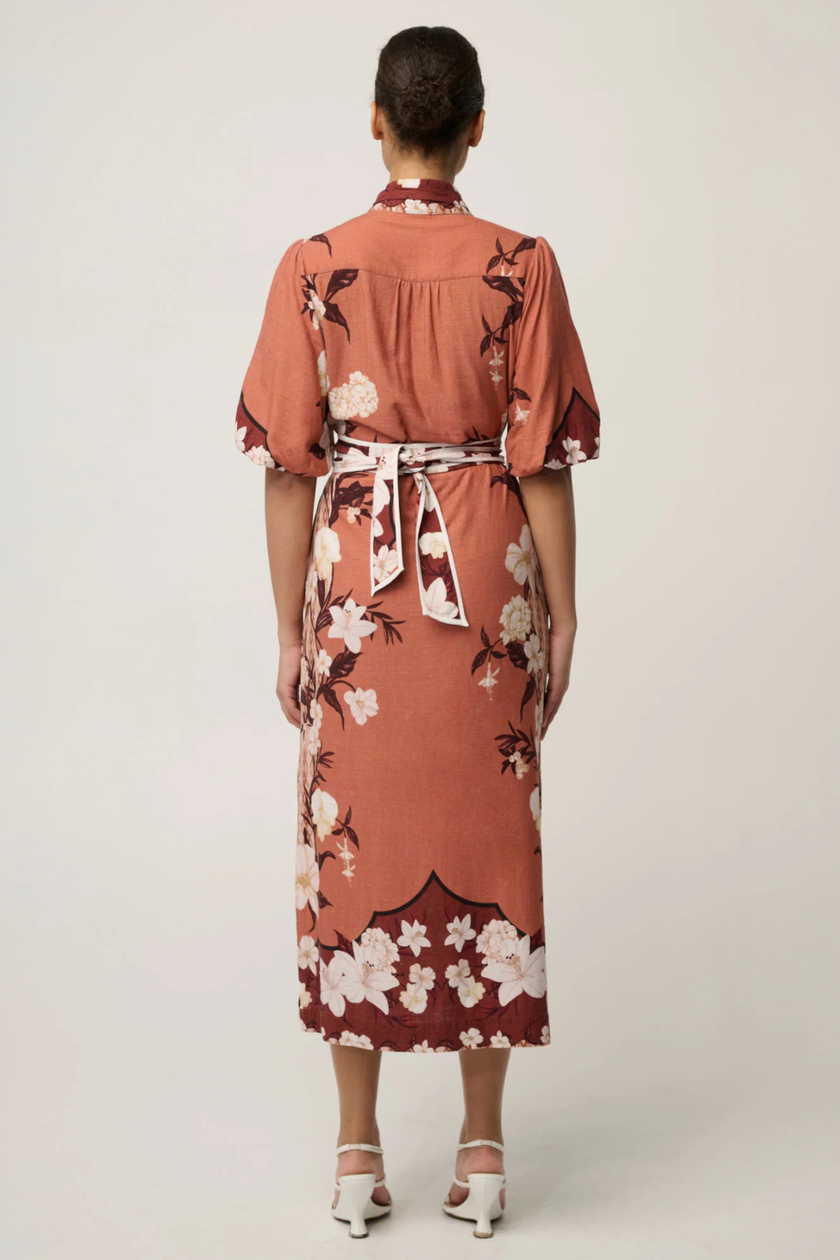 Gisela Linen Print Dress