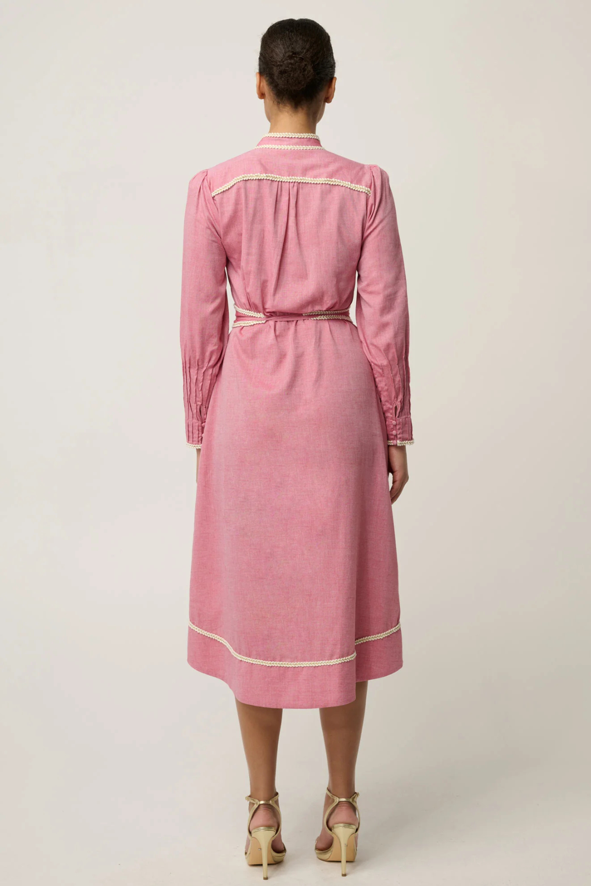 Isla Dress Chambray Trim Detail