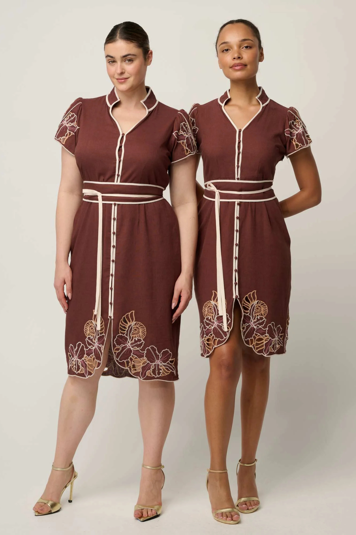 Ivy Linen Embroidery Detail Dress