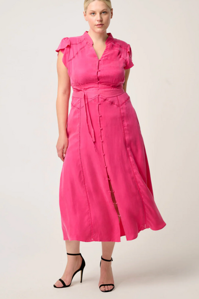 Athena Flutter Sleeve Dress Celosia Pink