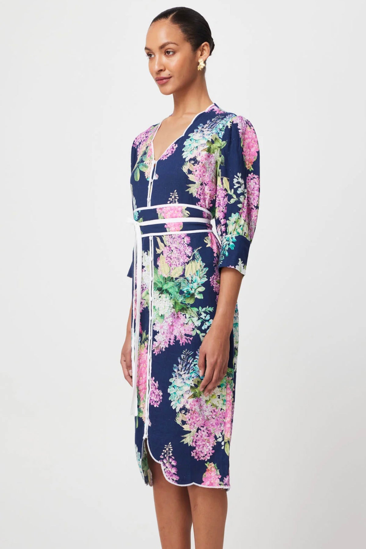 Augustine Scallop Hem Dress Wisteria