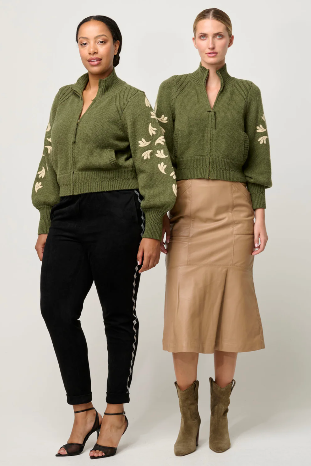 Carmela Embroidered Bomber Oliva