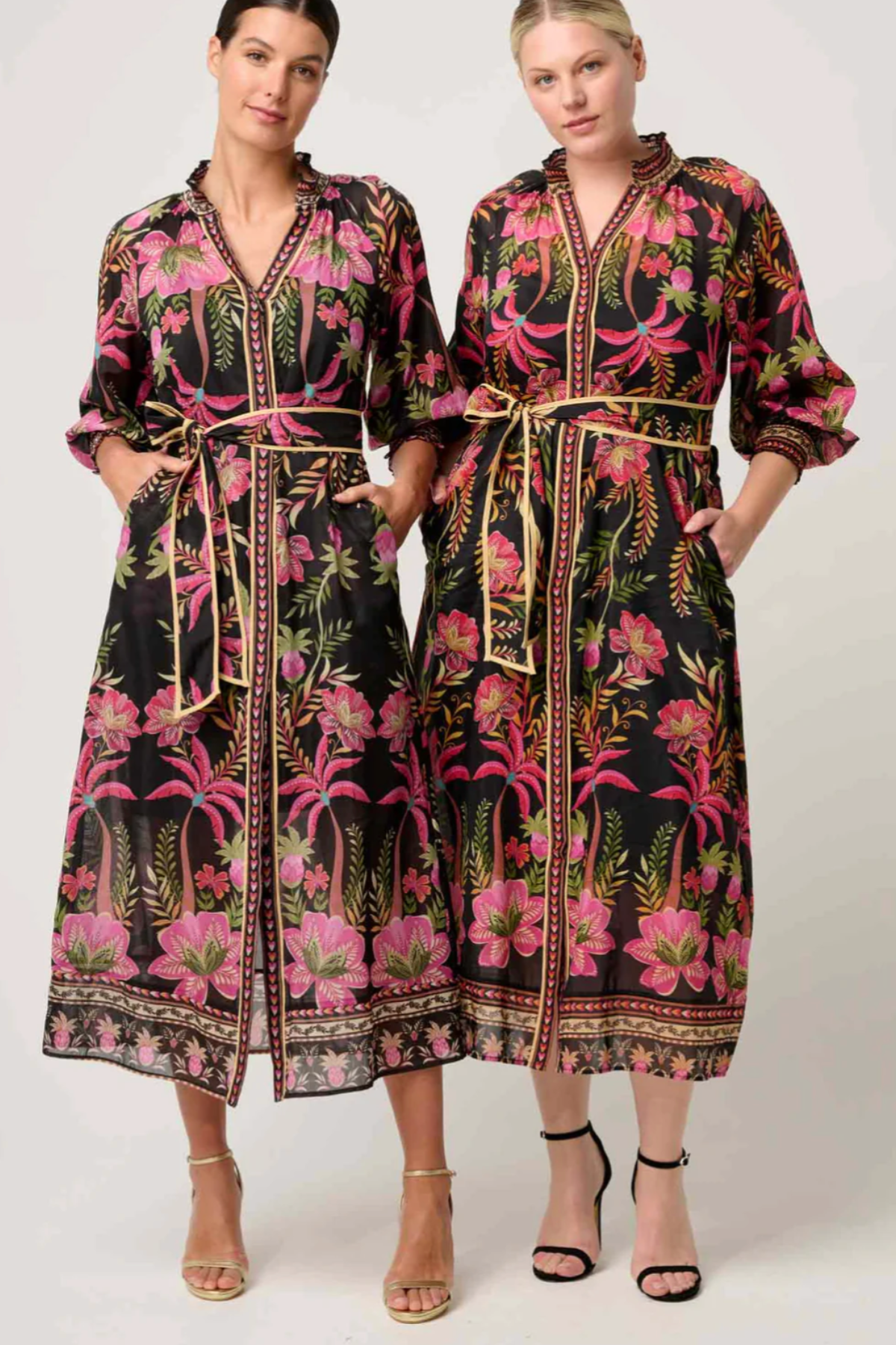 Carmen Silk Cotton Maxi Dress Anthos Lotos