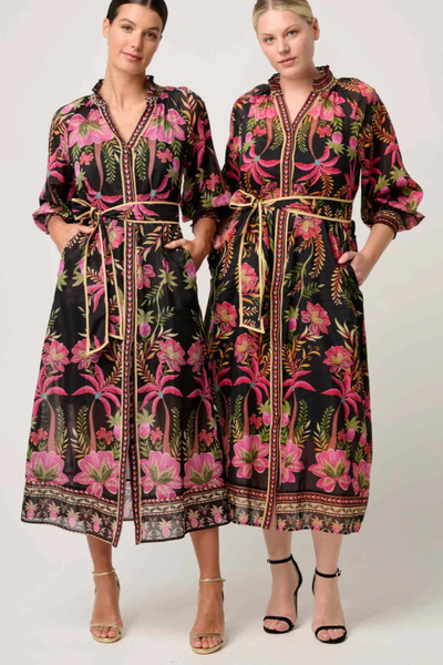 Carmen Silk Cotton Maxi Dress Anthos Lotos