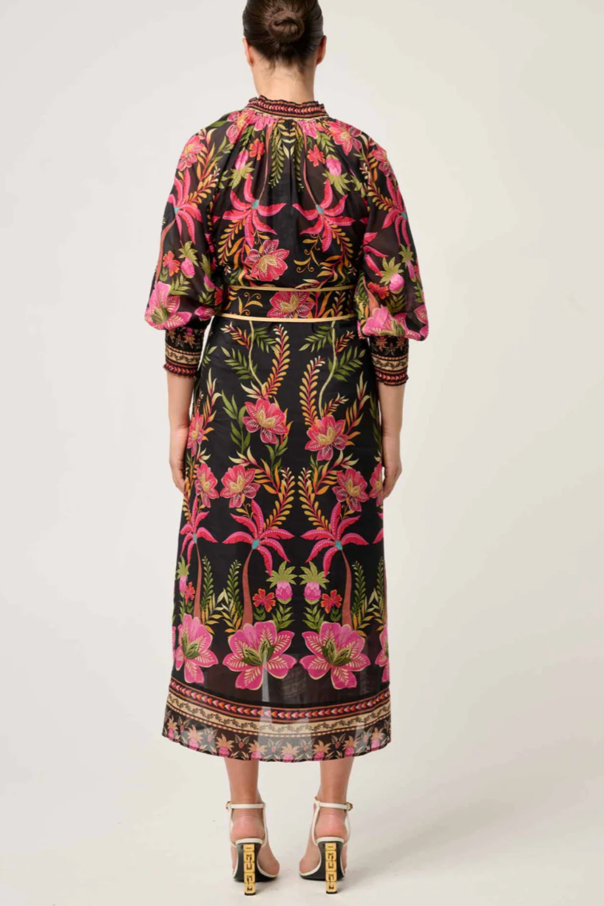 Carmen Silk Cotton Maxi Dress Anthos Lotos