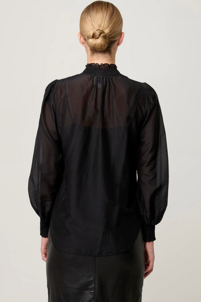 Catalina Embroidered Silk Blouse