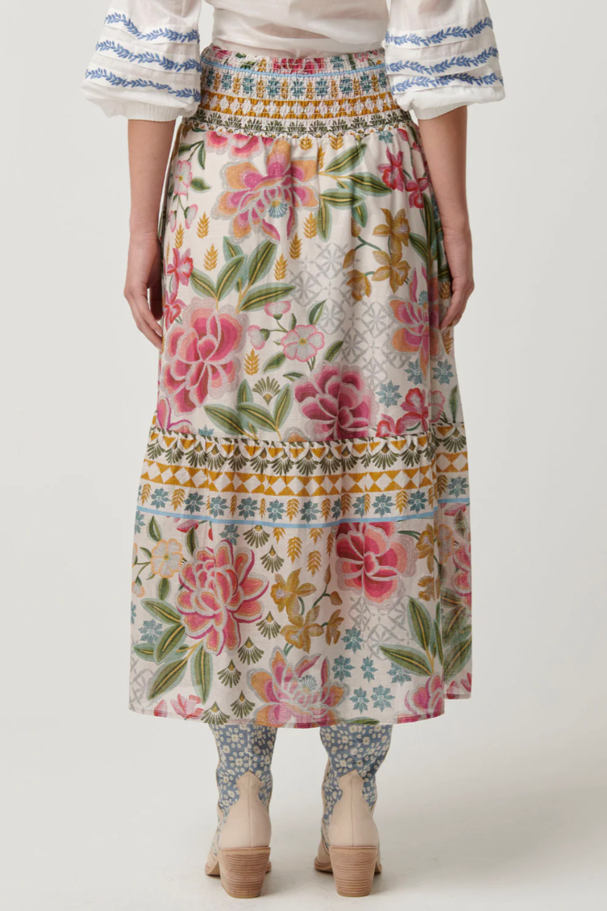 Cordelia Cotton Slub Skirt Azalea Fields