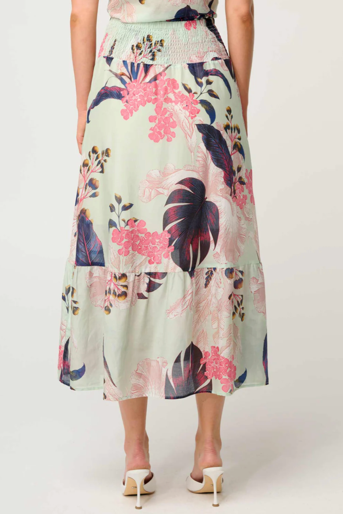 Cordelia Shirred Waist Skirt Oasis Flora