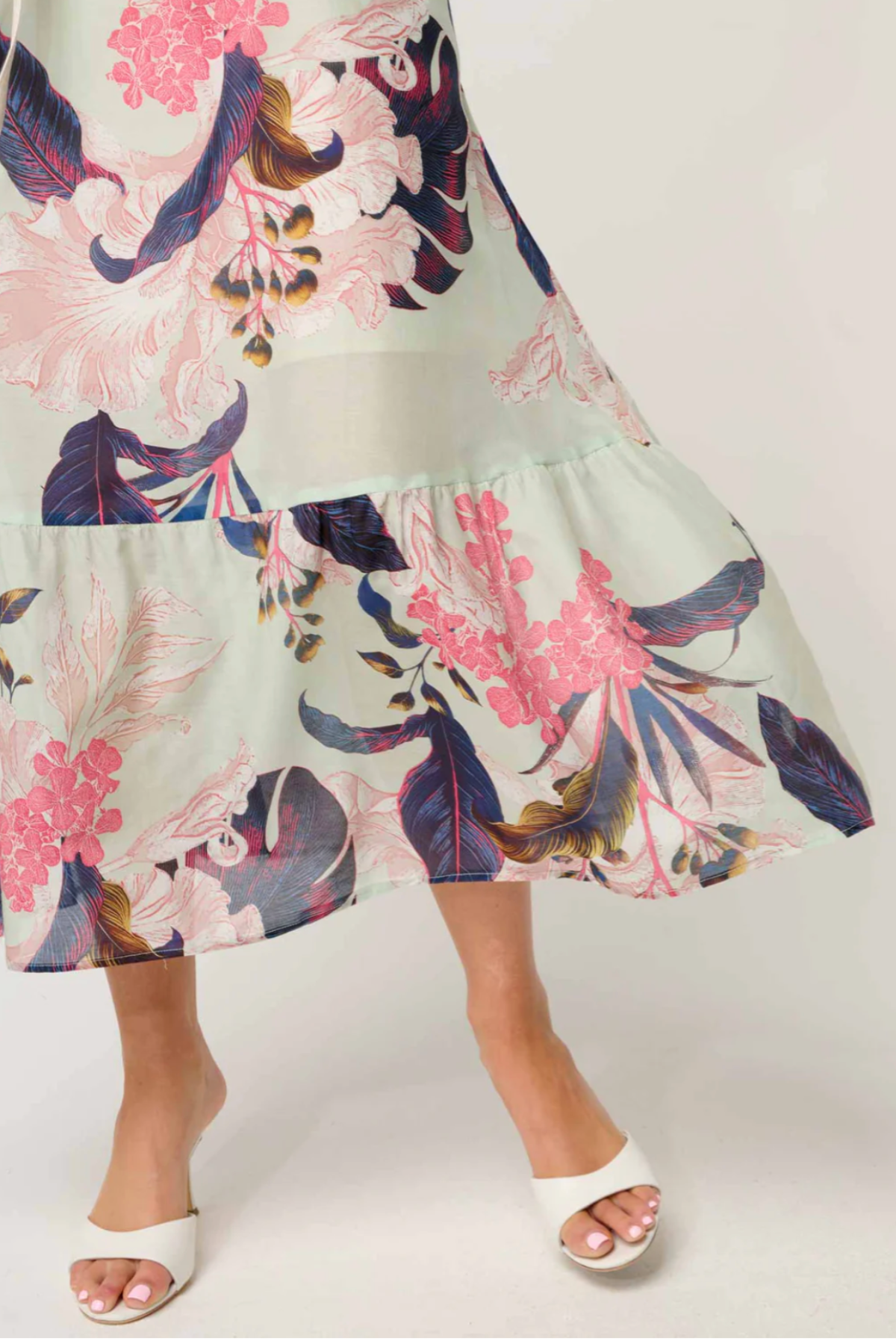 Cordelia Shirred Waist Skirt Oasis Flora