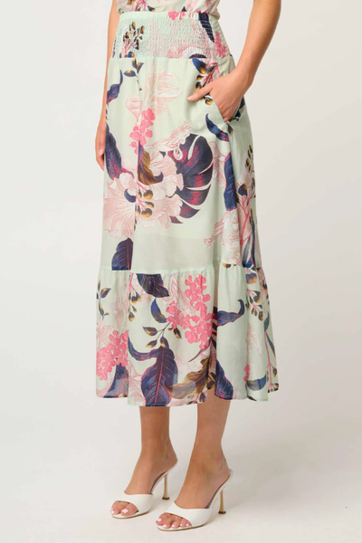 Cordelia Shirred Waist Skirt Oasis Flora