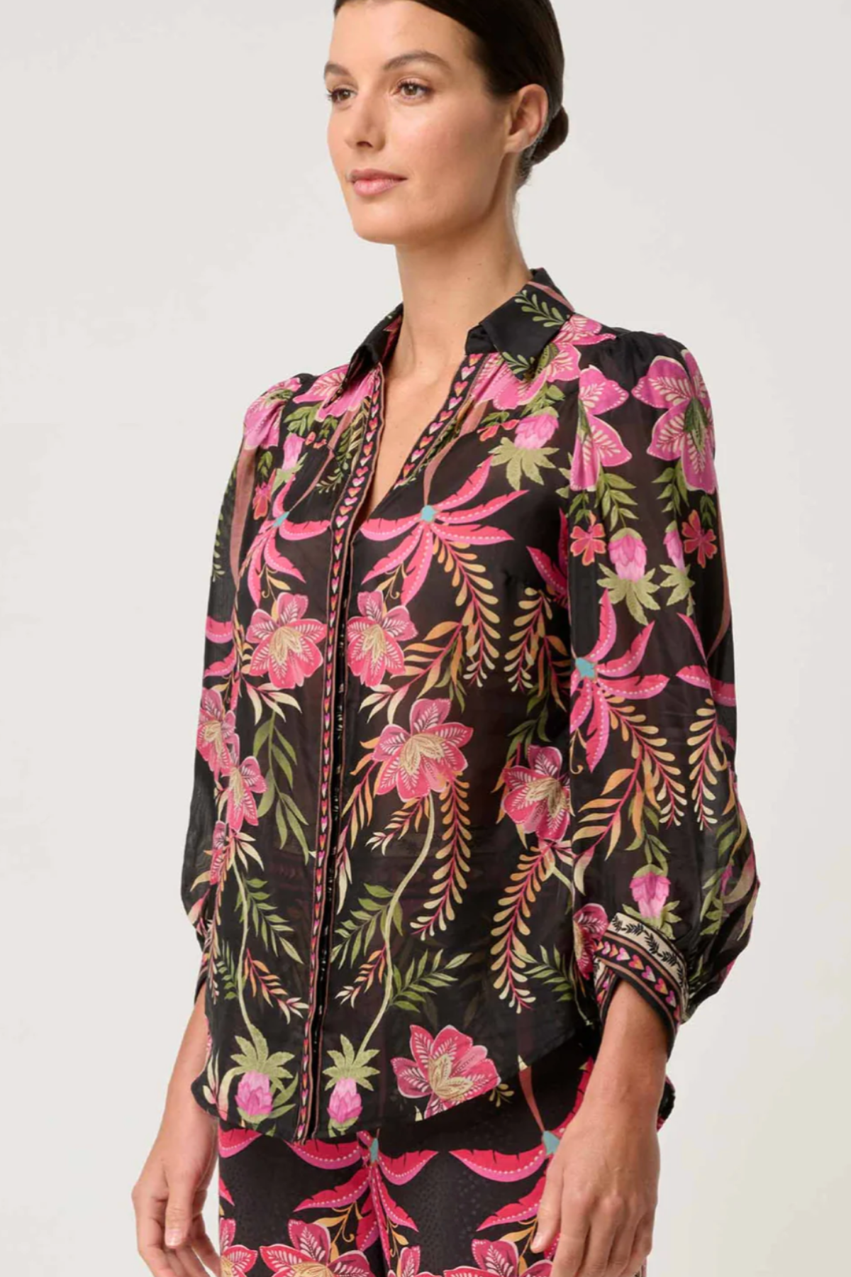 Elysian Silk Cotton Blouse Anthos Lotos