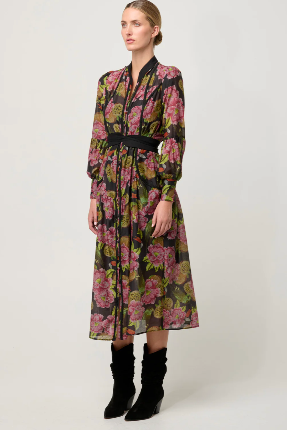 Esmeralda Silk Midi Dress Winter Granadilla