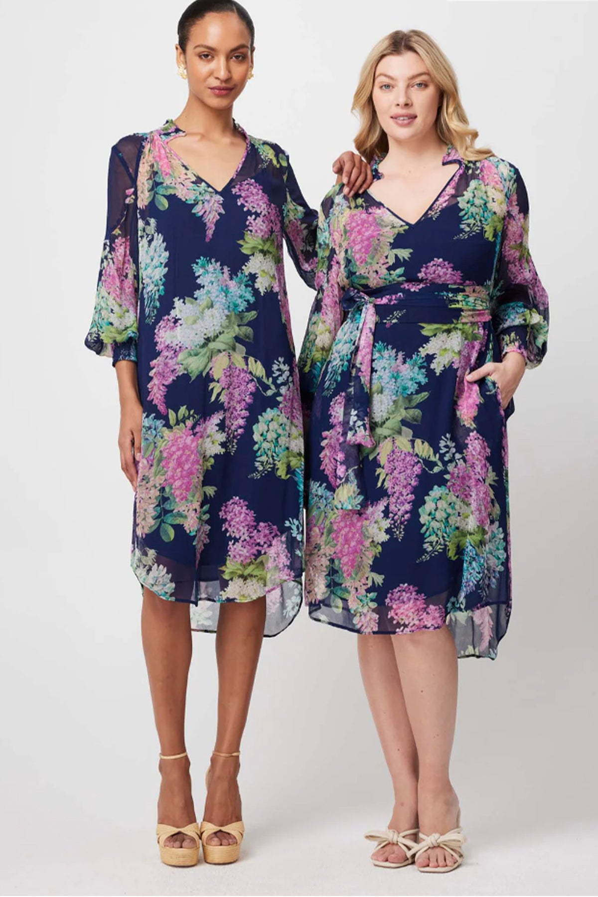 Lane Chiffon Dress Navy Wisteria