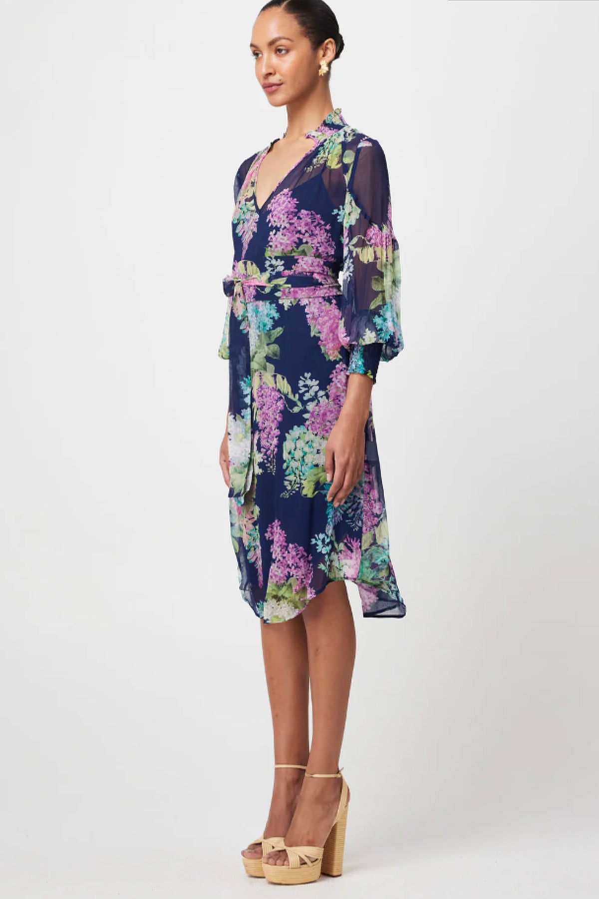 Lane Chiffon Dress Navy Wisteria