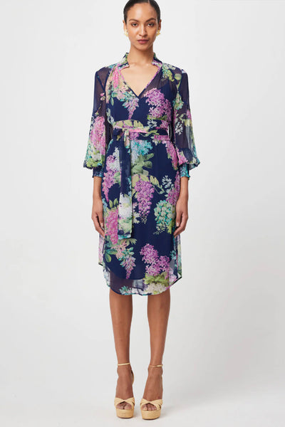 Lane Chiffon Dress Navy Wisteria