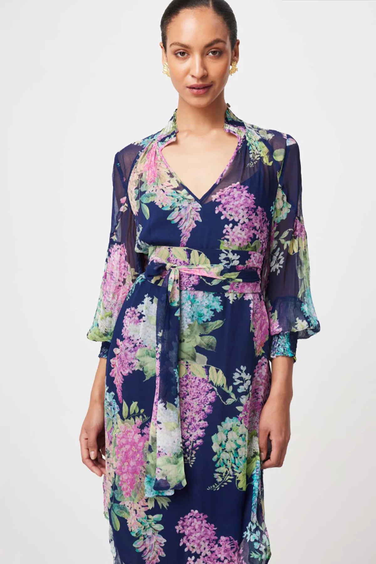 Lane Chiffon Dress Navy Wisteria