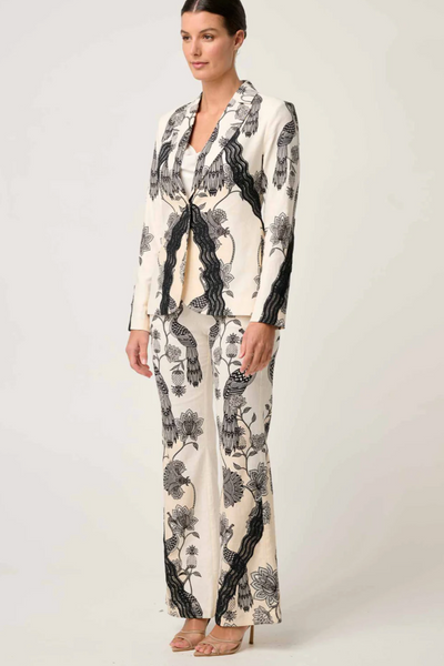 Leandro Contrast Lace Blazer Imperial Stone