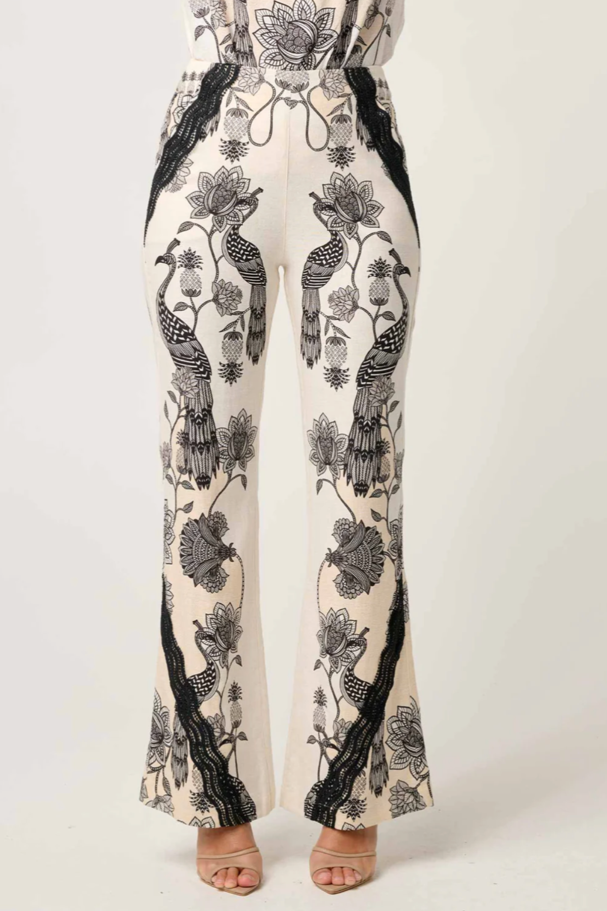 Leandro Lace Trim Linen Pant Imperial Stone