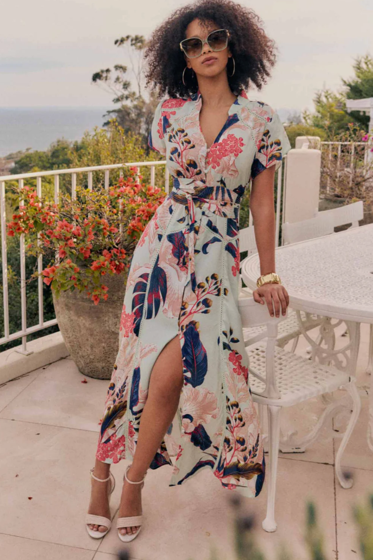 Maysa Faille Dress Oasis Flora