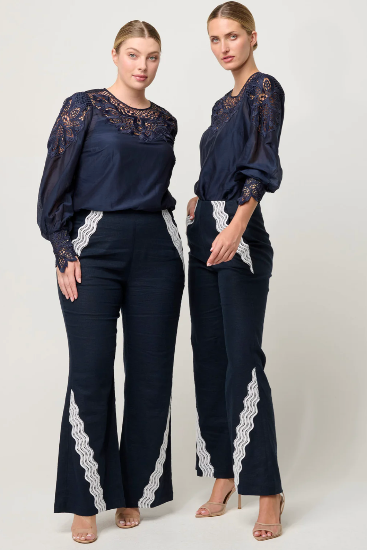 Mirador Lace Detail Blouse Night Sky