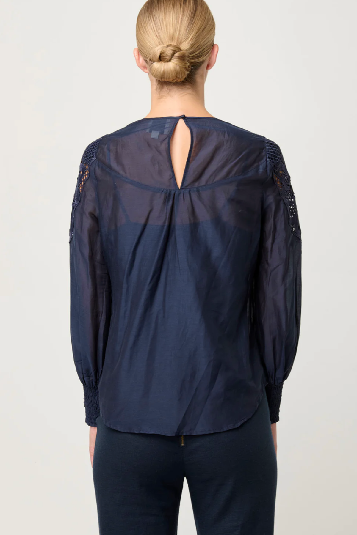 Mirador Lace Detail Blouse Night Sky