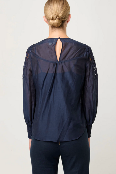 Mirador Lace Detail Blouse Night Sky